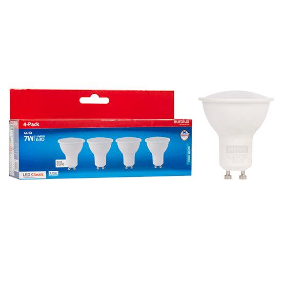 Gu10 Classic Frosted Lens 7w Led 4000 K 4 Pack N - Livestainable.co.za