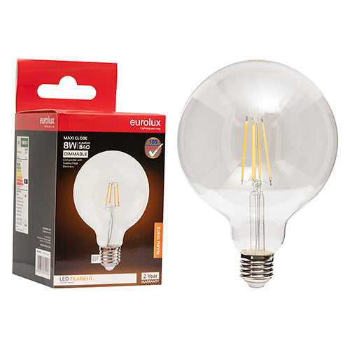 Maxi Globe 125mm Filament 8w Led E27 3000 K Dimmable - Livestainable.co.za