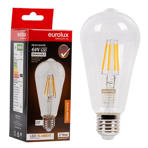 Pear Nipple Filament 6w Led E27 3000 K Dimmable - Livestainable.co.za