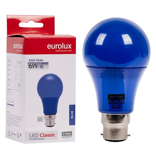 A60 Coloured Classic 6w Led B22 Blue N - Livestainable.co.za