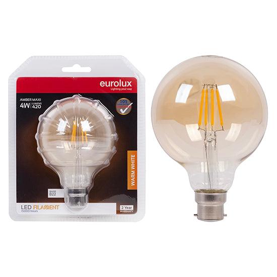 Maxi Globe G95 Filament Amber 4w B22 2700 K N - Livestainable.co.za