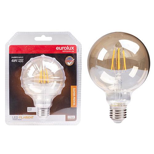 Maxi Globe G95 Filament Amber 4w Led E27 2700 K N - Livestainable.co.za