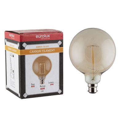 Eurolux Maxi Globe G125 Amber Cb Filament 60w B22 (G1194)