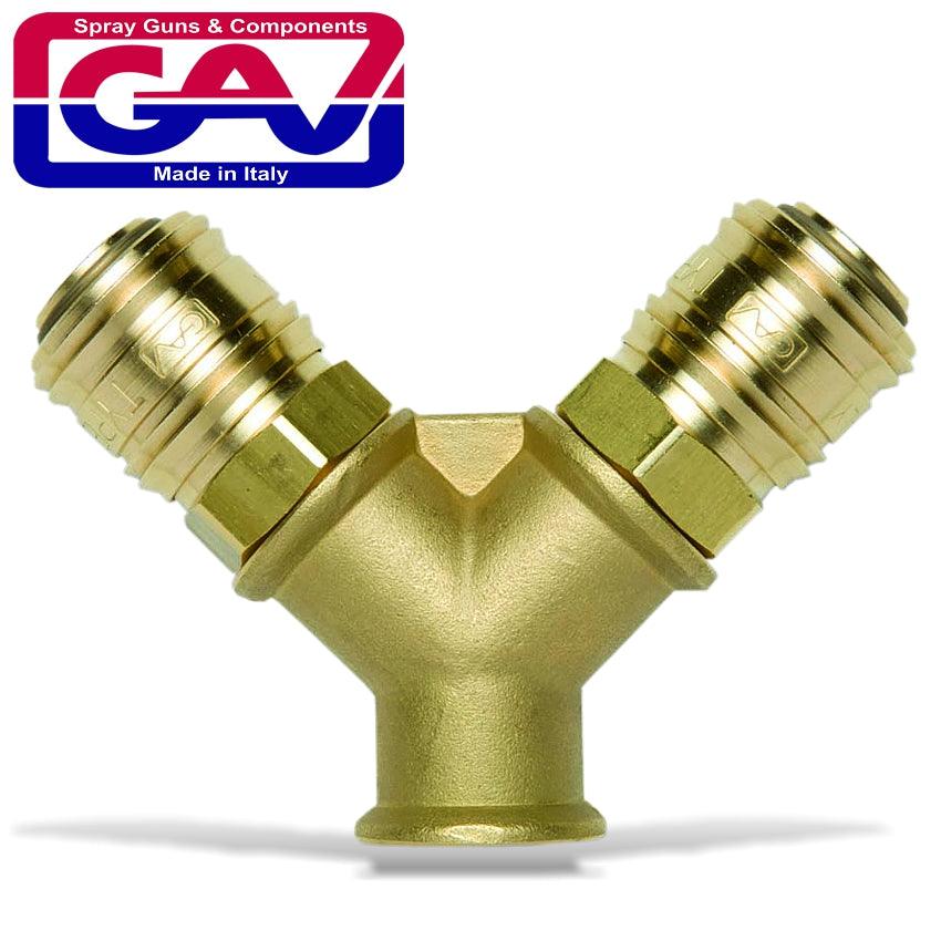 Brass Quick Coupler Two Way 3 8 F German - Livestainable.co.za