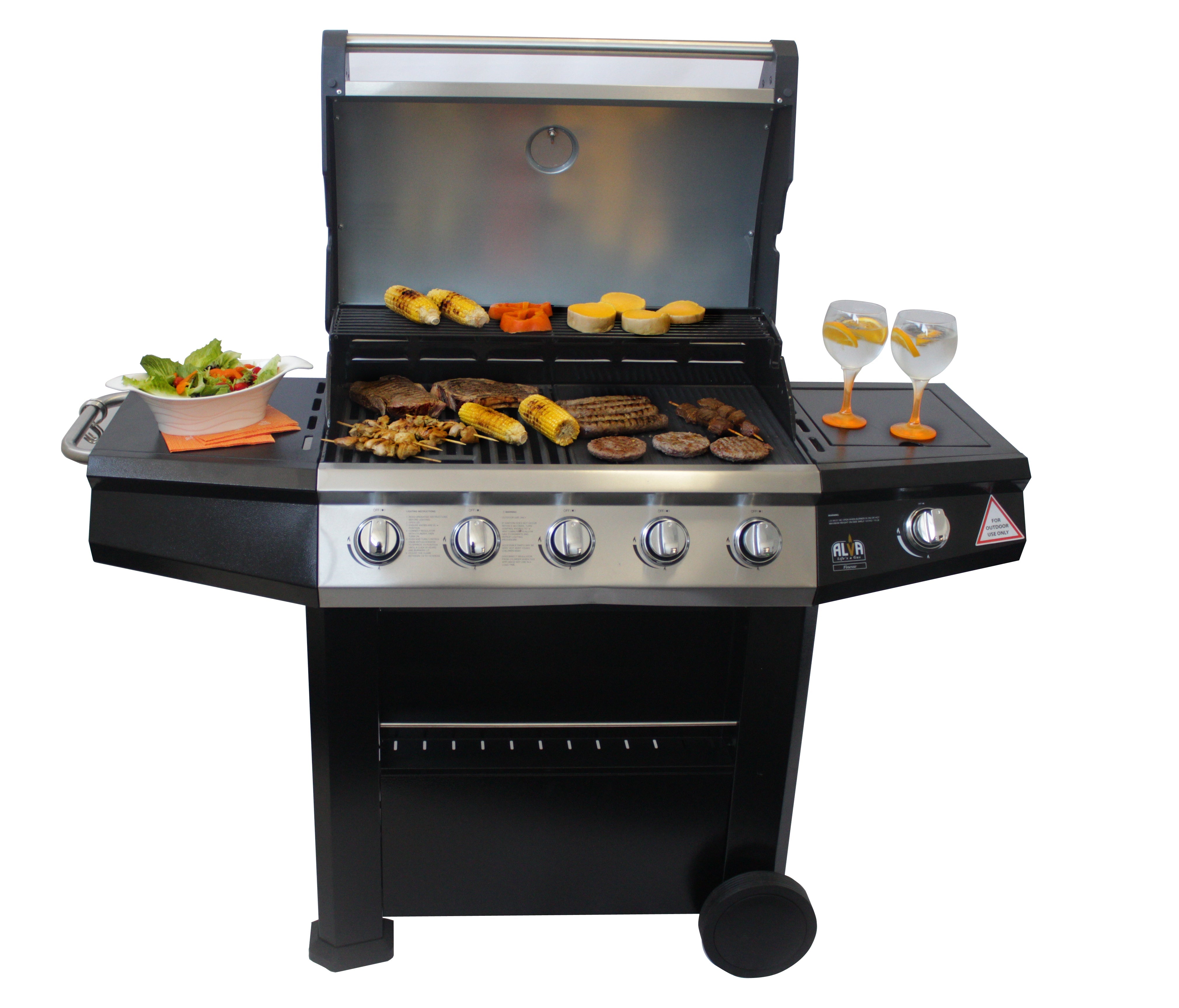 Finesse 5 Burner Stainless Steel Gas Bbq With Side Burner
