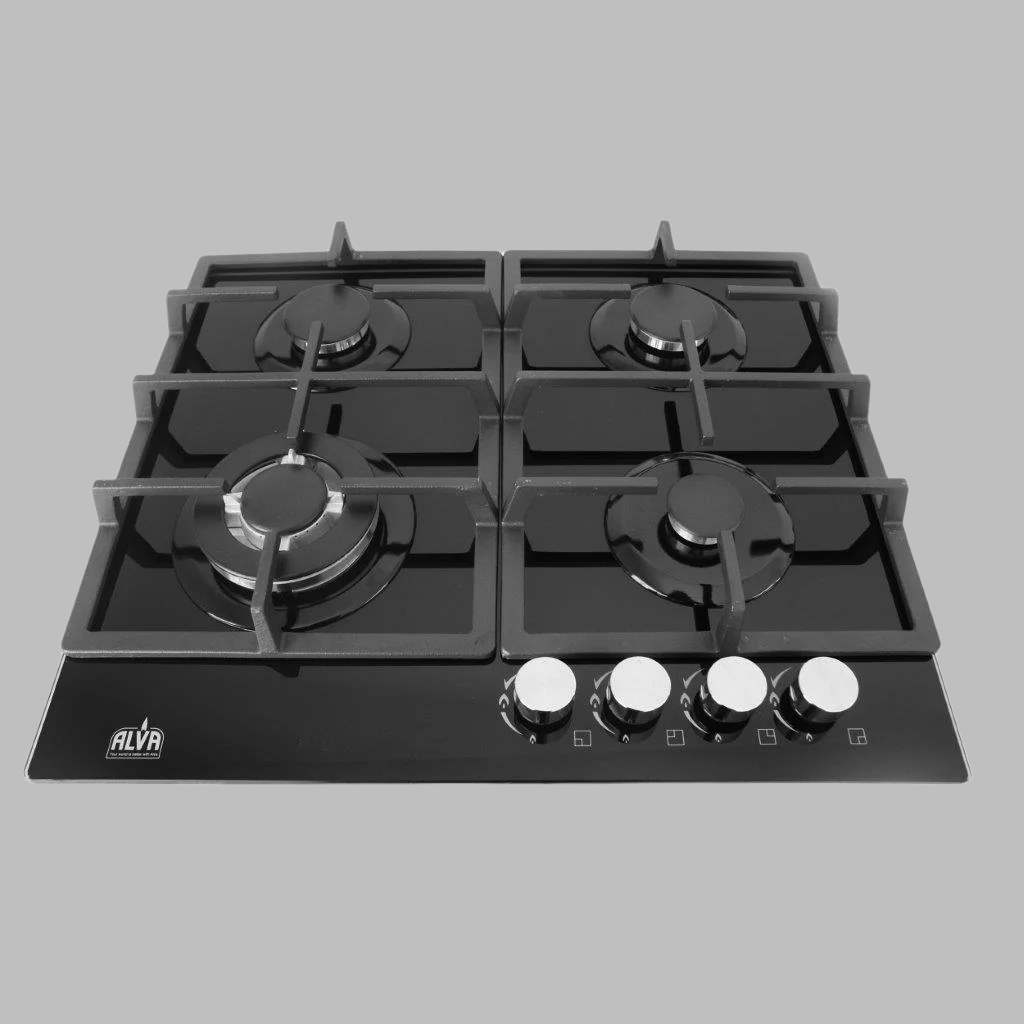 60cm 4 Burner Gas Hob Glass Top