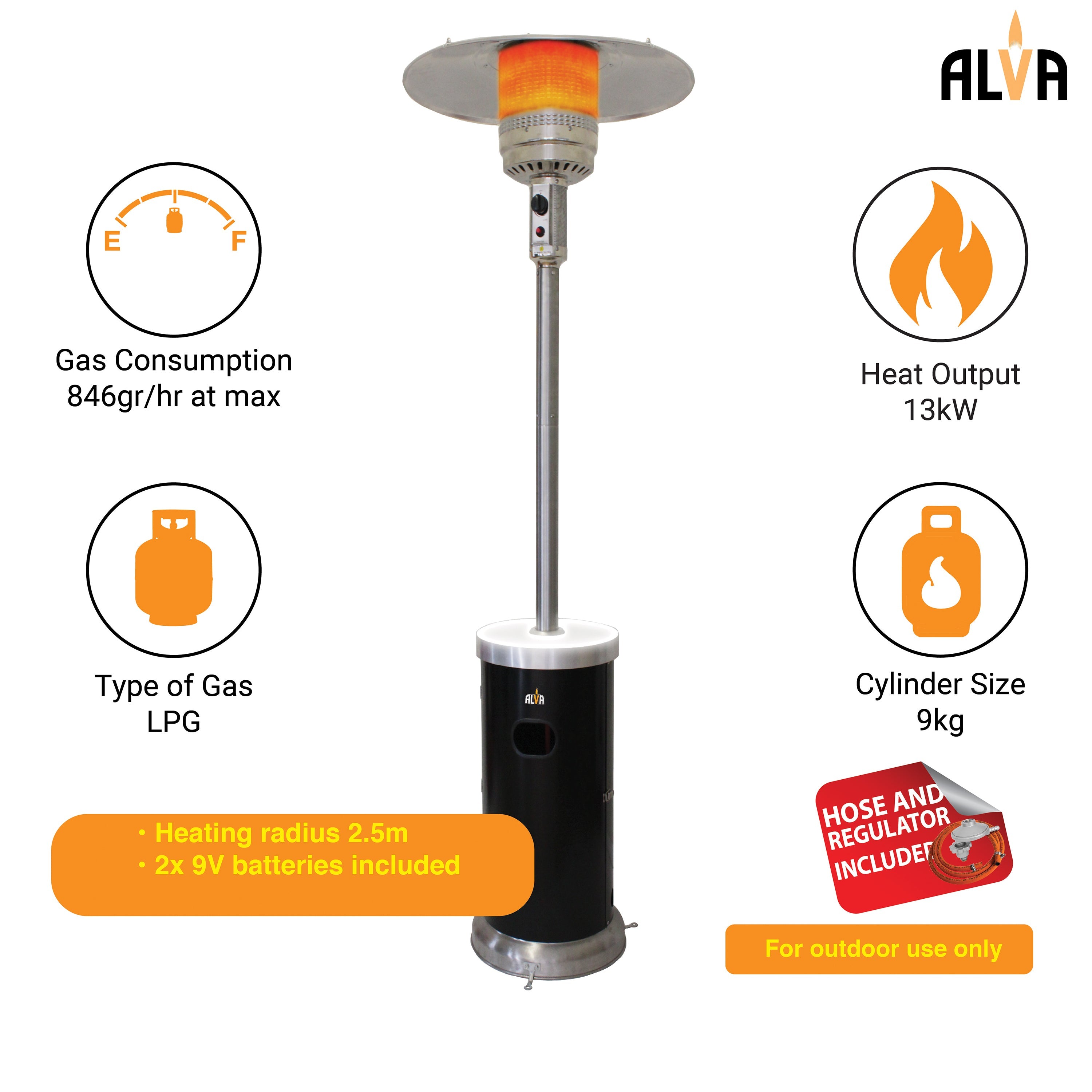 Gas Patio Heater Led Light Up Table
