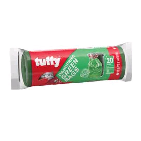 Tuffy Green Bag On Roll 20's - Livestainable.co.za