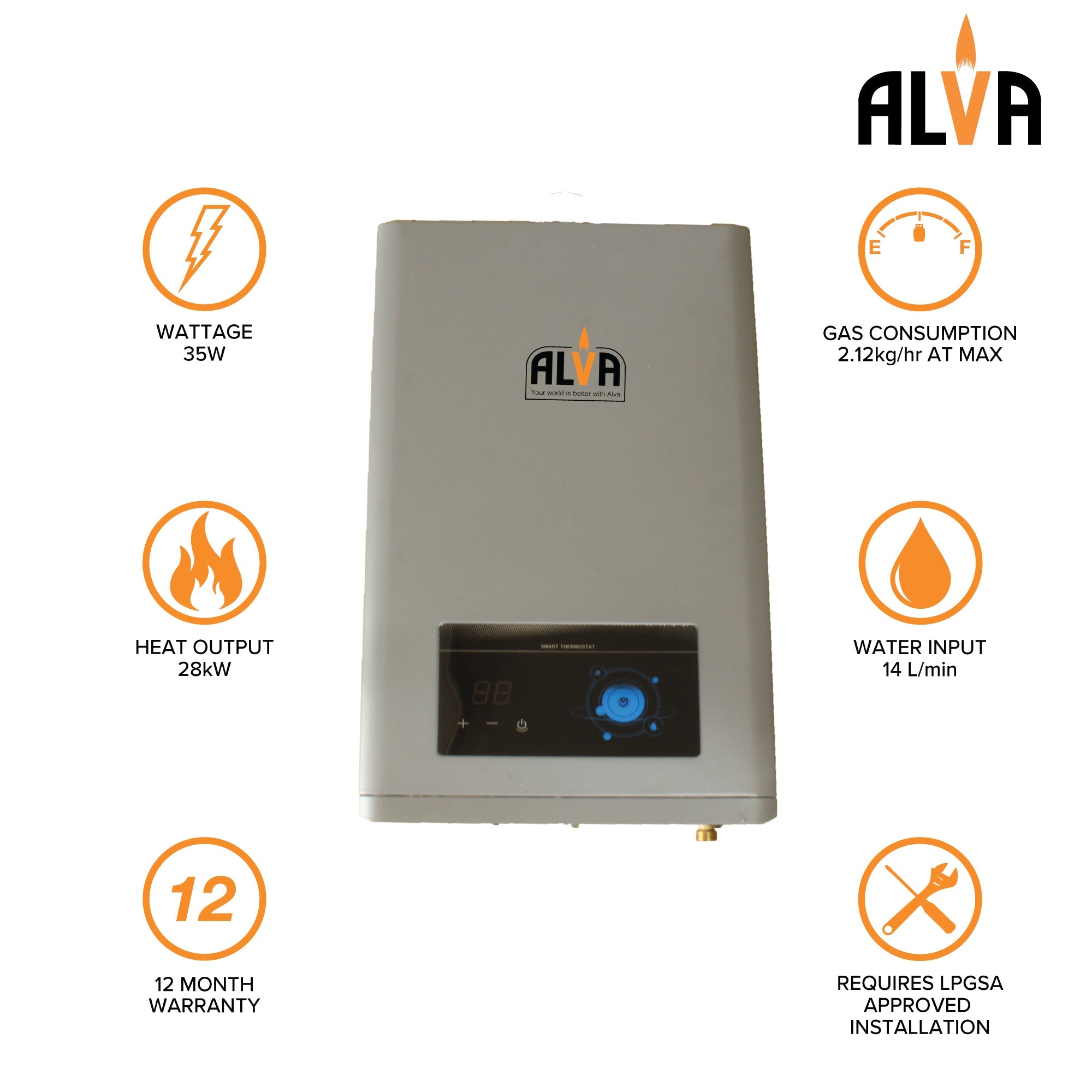 14 L Constant Temp Low Pressure Gas Geyser With Digital Display