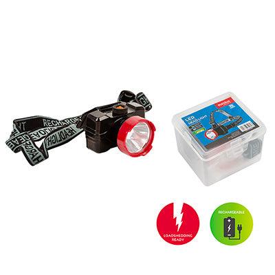 Rechargeable Head Lamp 1w Black/Red - Livestainable.co.za
