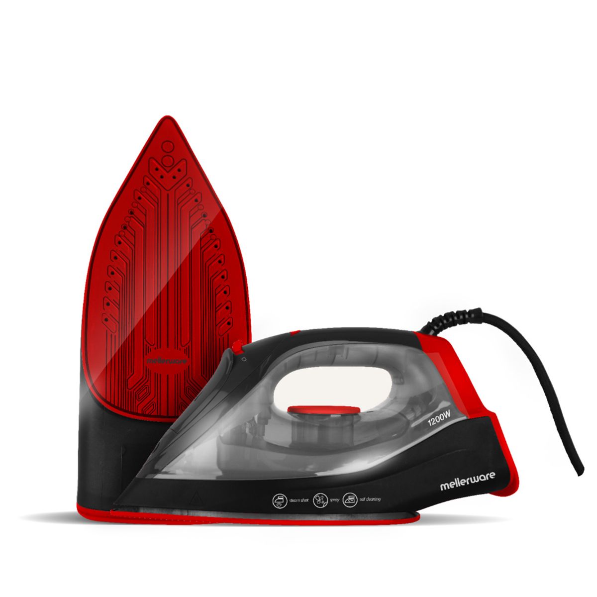 Mellerware Iron Steam Dry 250 Ml 1200 W Black