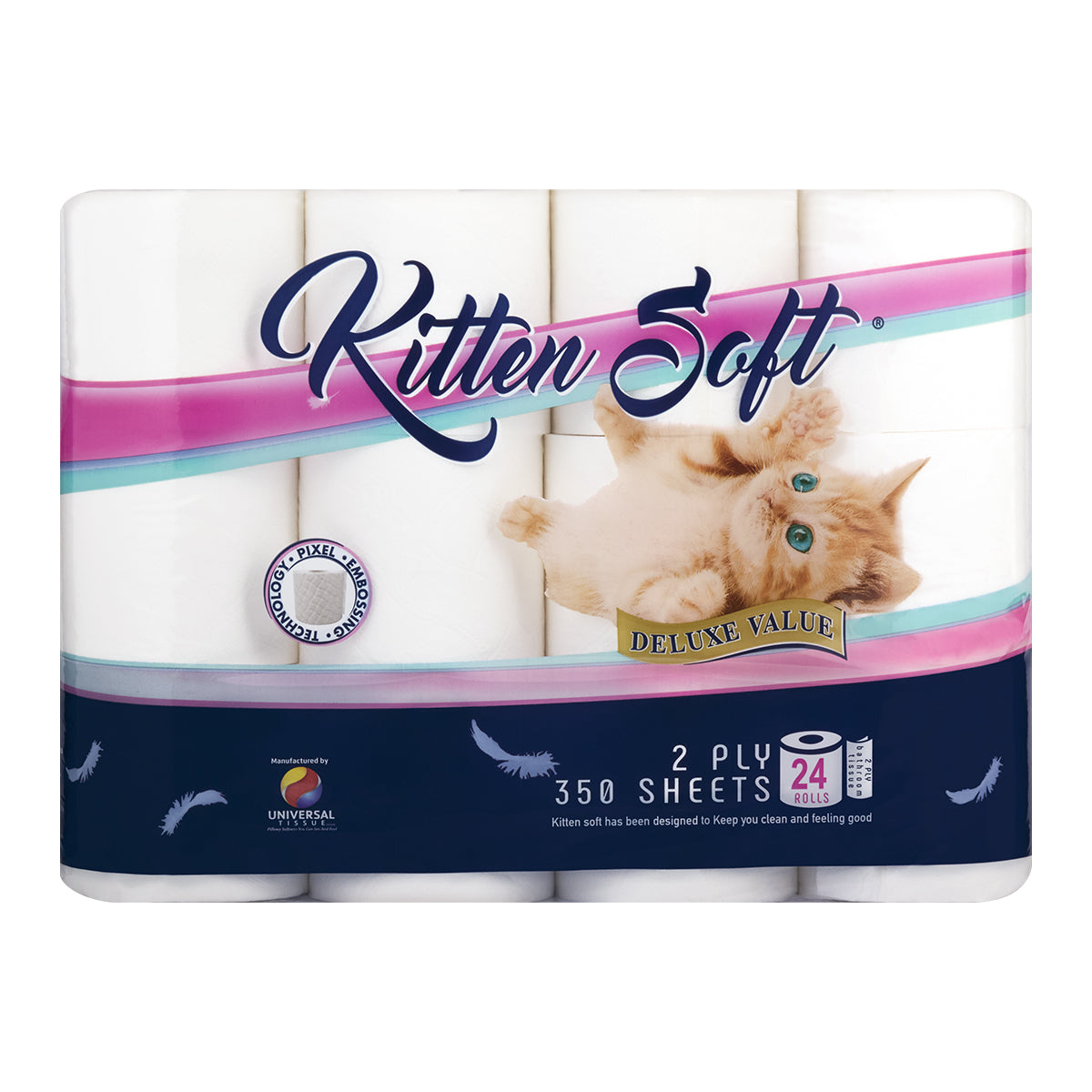 Kitten Soft Toilet Paper 2 Ply Virgin 350 S 24 Pack