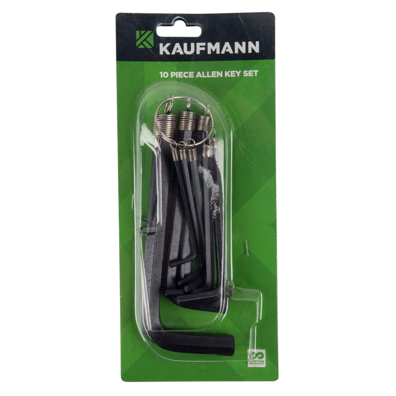 Kaufmann Allen Key Set 10 Pcs 1/16 1/2 Inch