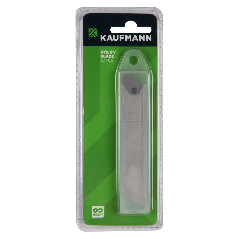 Kaufmann Utility Knife Snap Off Blades 10 Pce