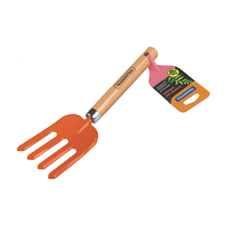 Tramontina Orange 4 Tooth Hand Garden Fork W/Handl