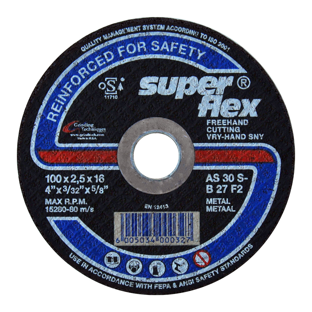 Superflex Cutting Disc Steel Flat 100 X2.5 Mm 16 Br