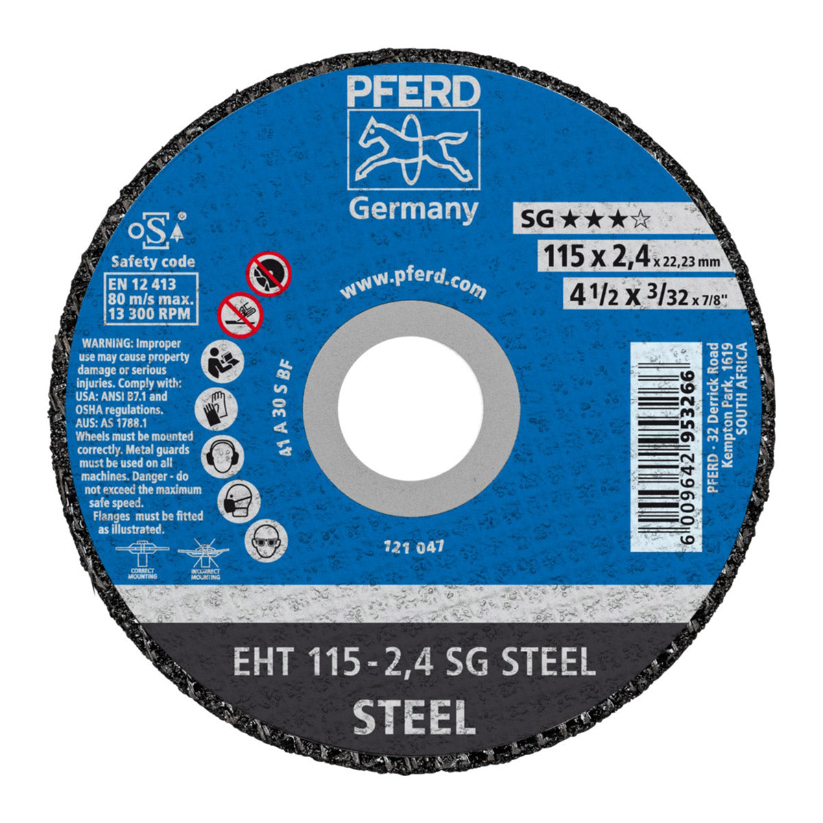 Pferd Cutting Disc Flat Steel 115 Mm X2.4 Mm Sg