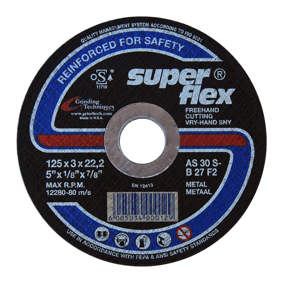 Superflex Cutting Disc Flat Steel 125 X3 Mm