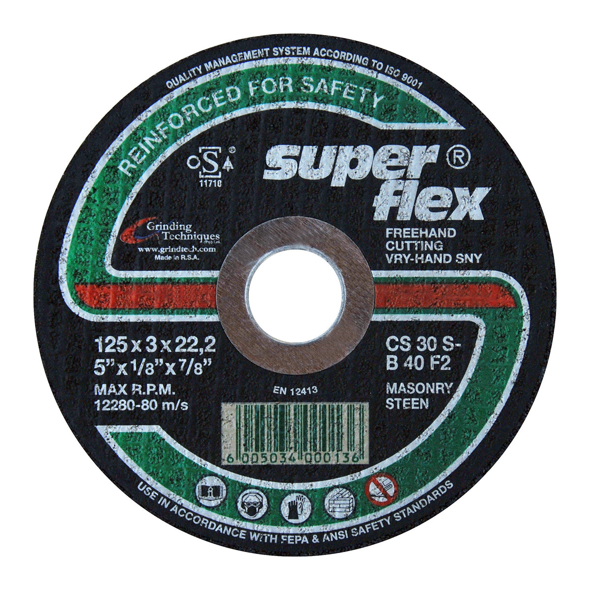 Superflex Cutting Disc Flat Masonry 125 X3 Mm