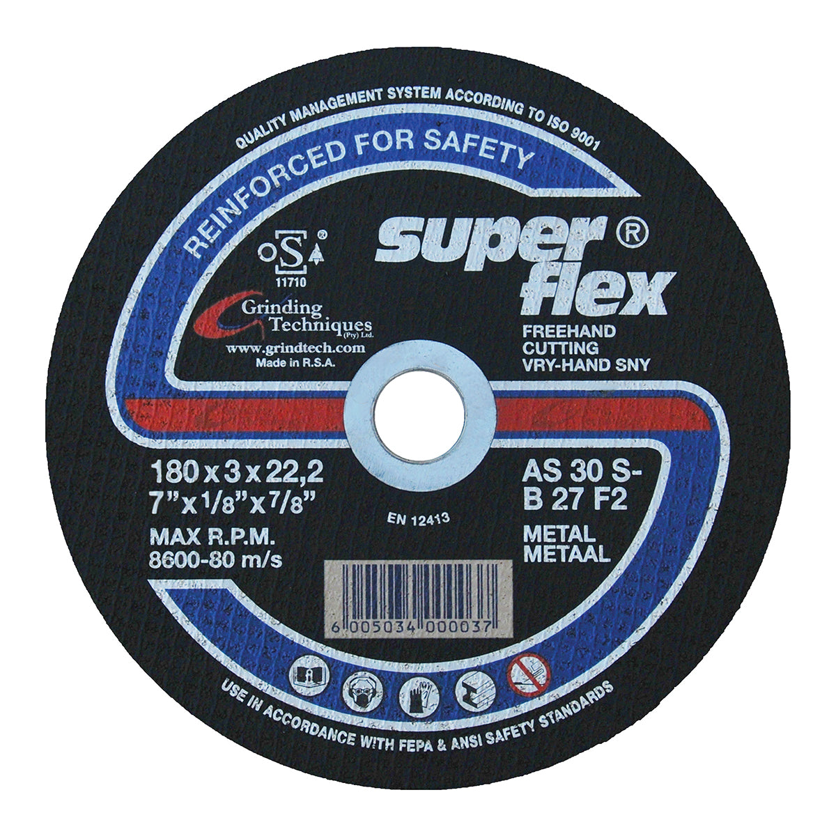Superflex Cutting Disc Flat Steel 180 X3 Mm