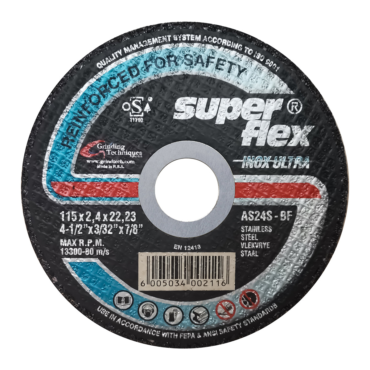 Superflex Cutting Disc Flat Ultra Inox 115 X2.4 Mm