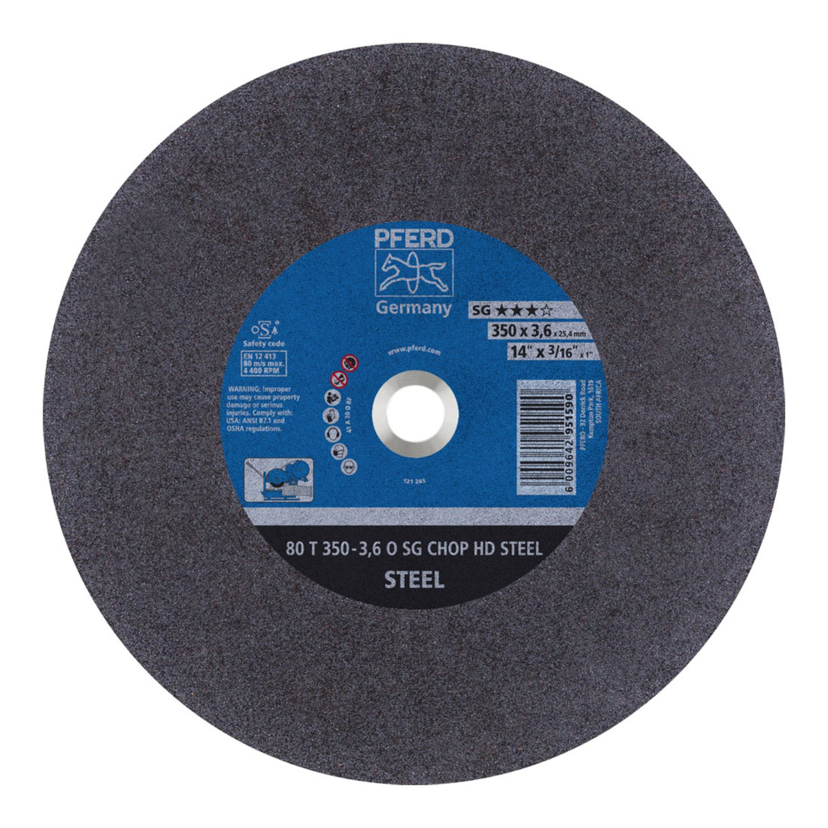 Pferd Cutting Disc Steel 350 Mm Sg Chop Hd 25.4 Bor