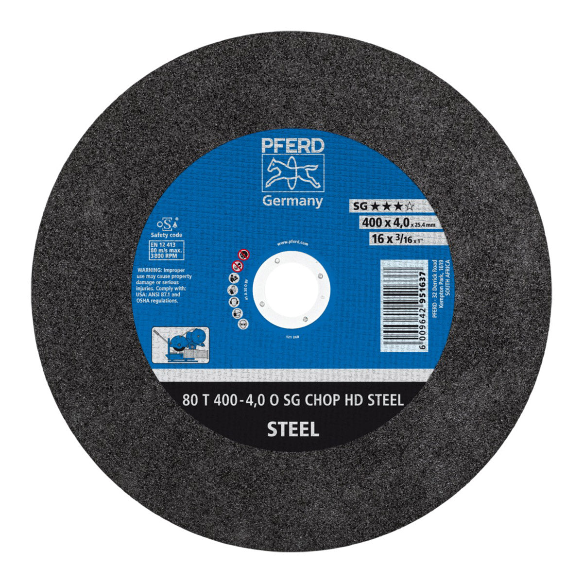 Pferd Cutting Disc Steel 400 Mm Sg Chp Hd 25.4 Bore