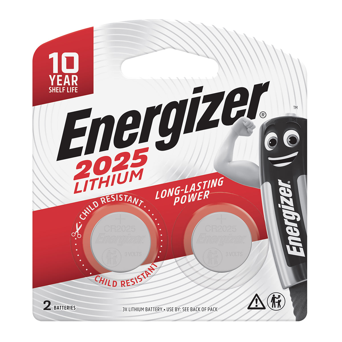 Energizer Battery Lithium Coin 3 V Cr2025 2 Pack