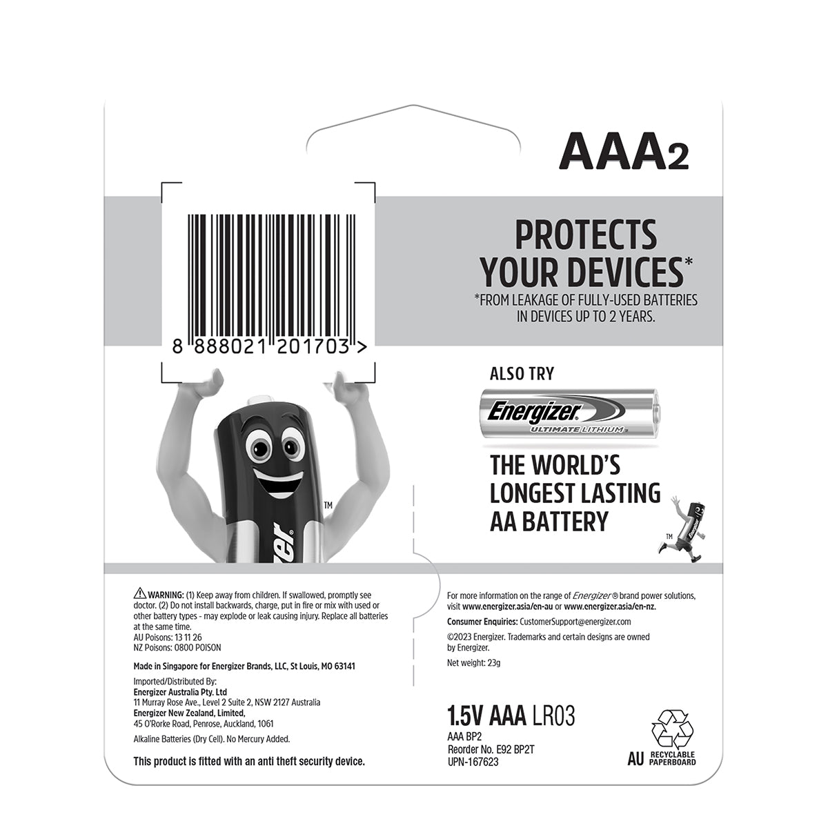 Energizer Battery Max Aaa 2 Pack