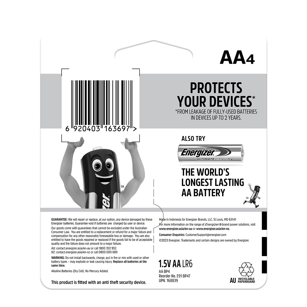 Energizer Battery Max Aa 4 Pack