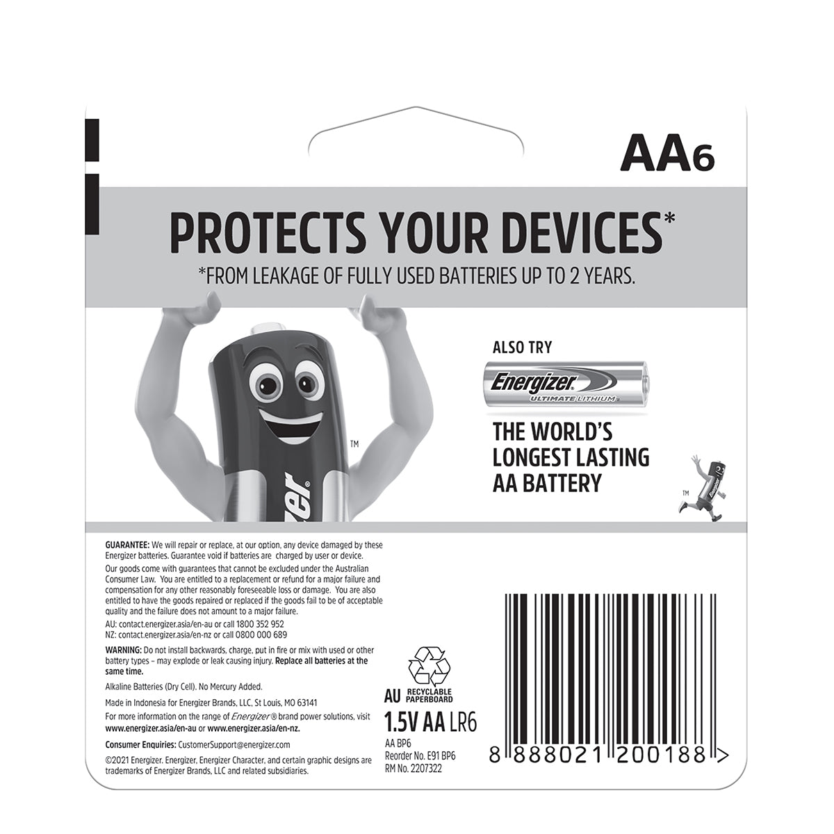 Energizer Battery Max Aa 6 Pack