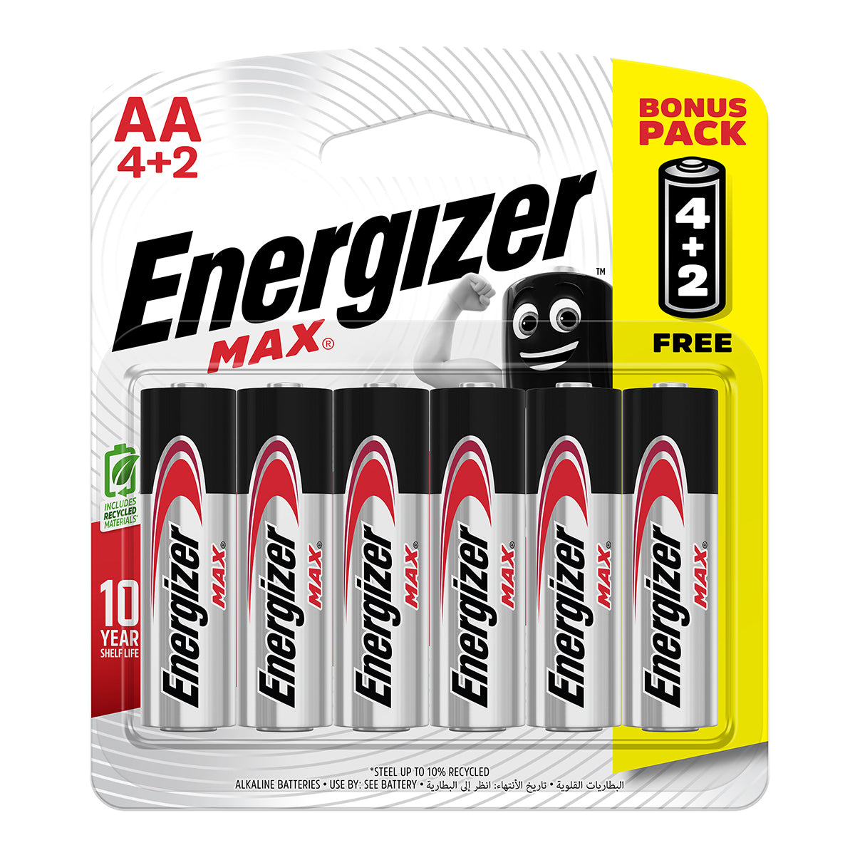 Energizer Battery Max Aa 4 + 2 Free 6 Pack