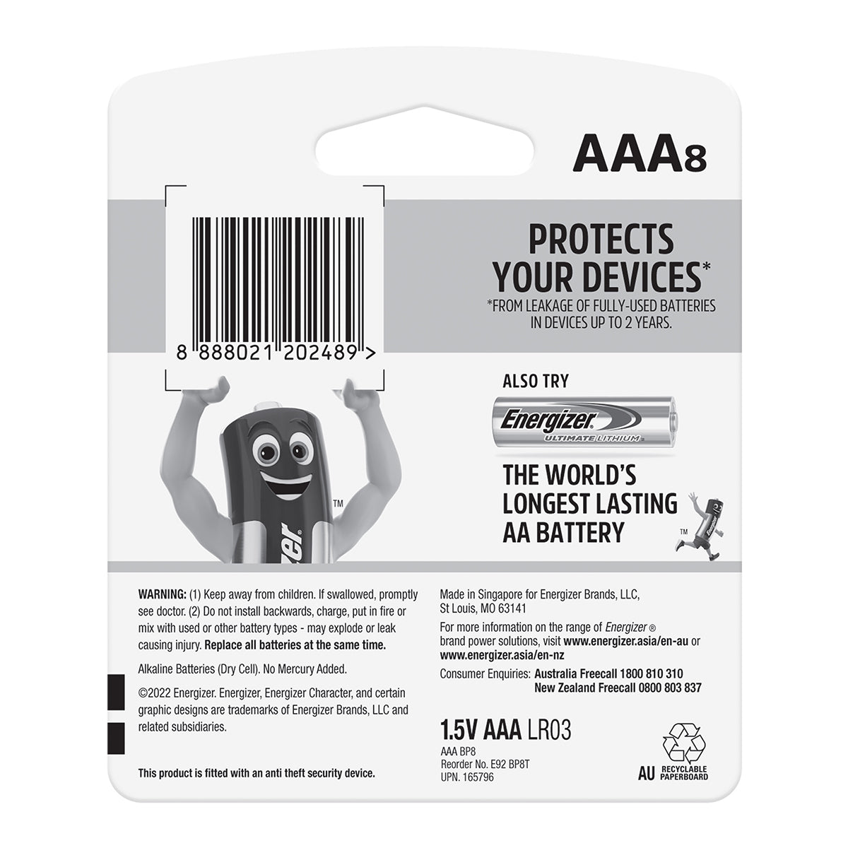 Energizer Battery Max Aaa 8 Pack