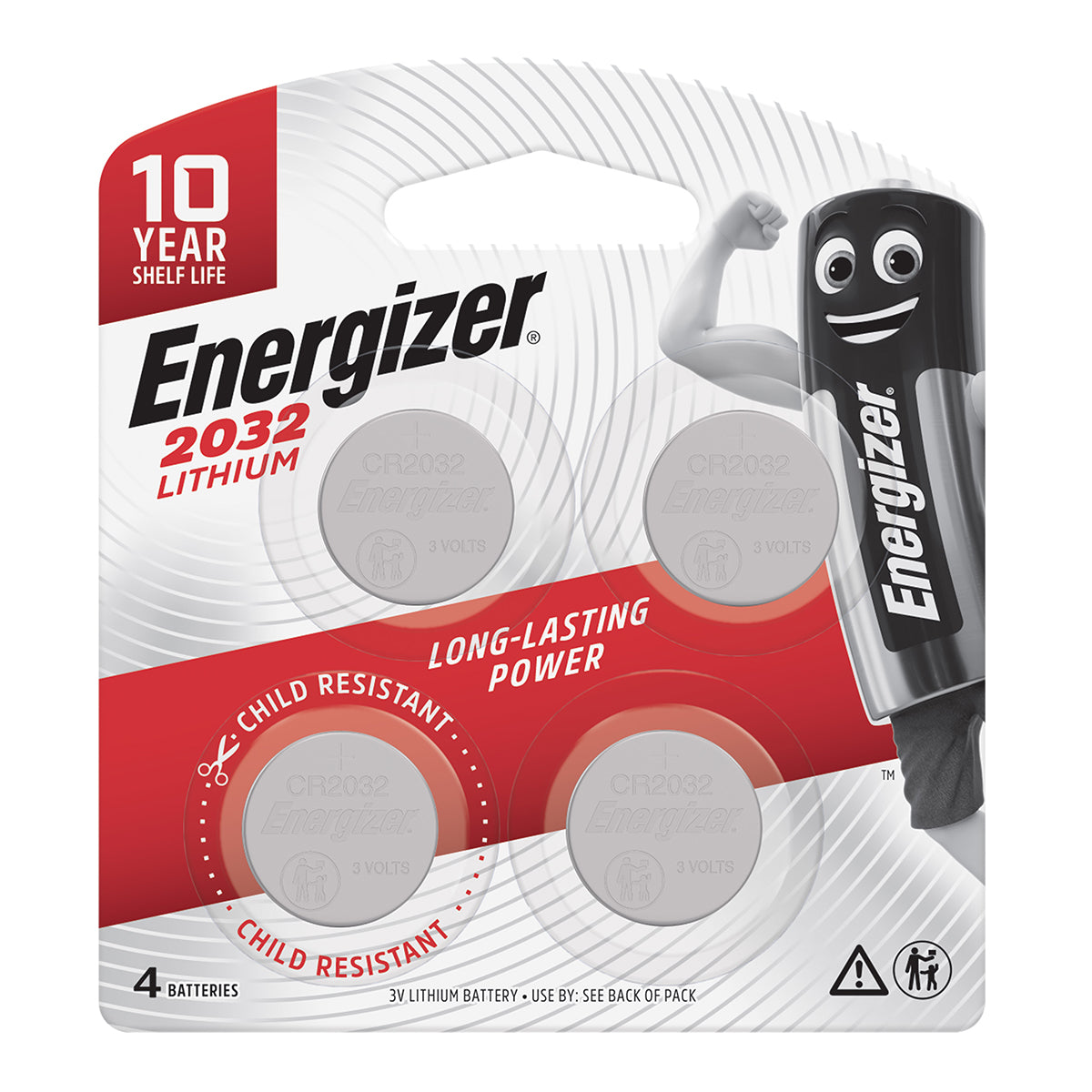 Energizer Battery Lithium Coin 3 V Cr2032 4 Pack