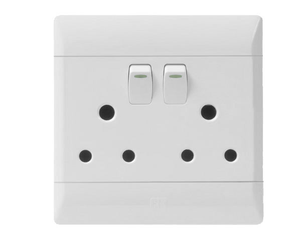 Cbi Plug Switch Double 4 X4 White