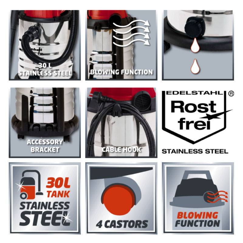 Einhell Wet/Dry Vacuum Cleaner 1500 W Tc Vc 1930 S