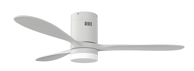 Motor Hugger White Blades Wood 3 1320mm White With LED L/Kit + Remote