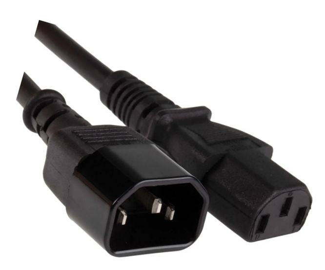 Cable C13 Socket To C14 Plug Iec Power Lead Black 2m Pc Miccic073 Bk2