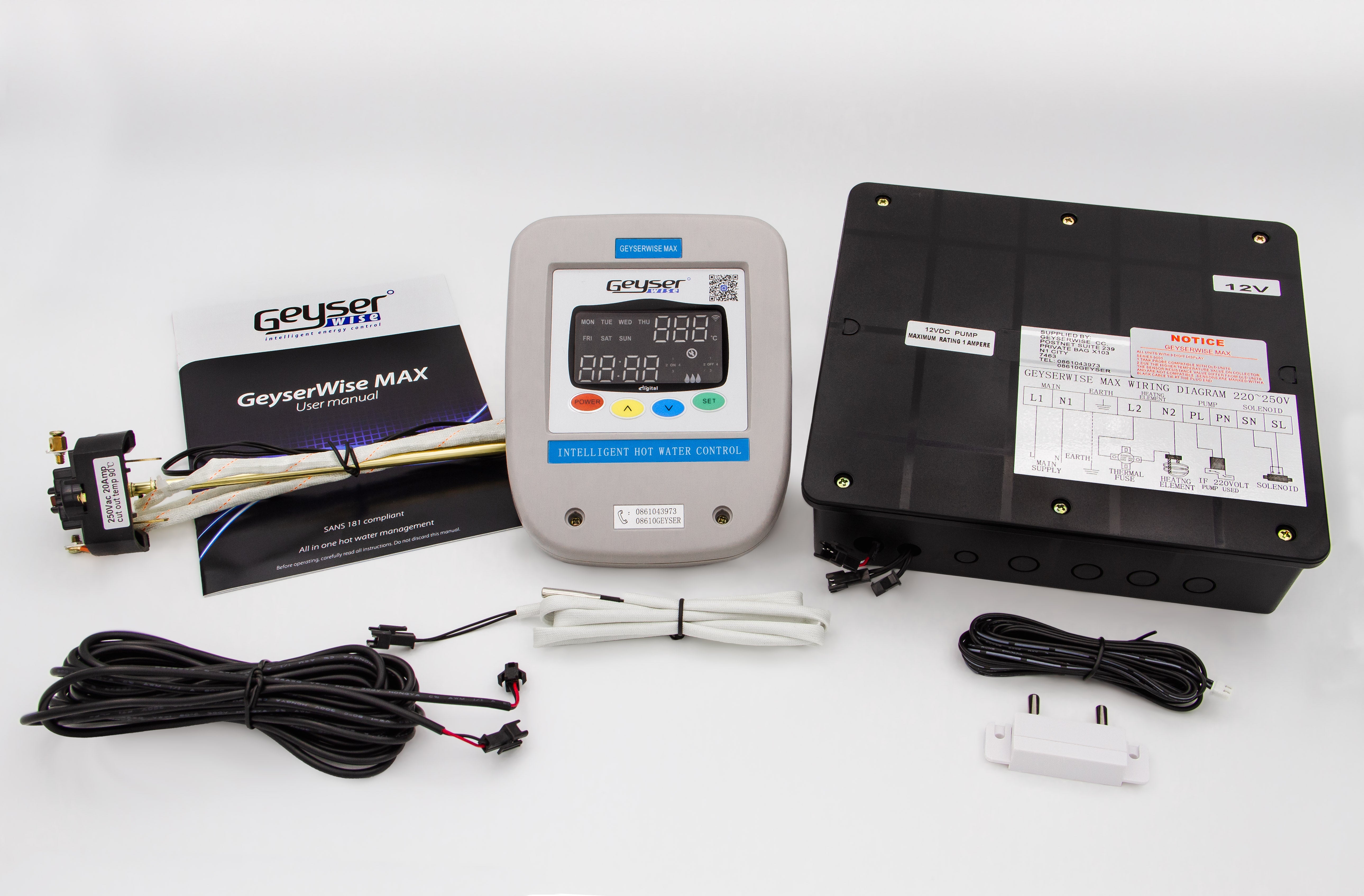 Geyserwise Max Smart – Tuya Smartlife Wi-Fi Controller and Timer for 12V/220V Split Pumped Solar Geysers