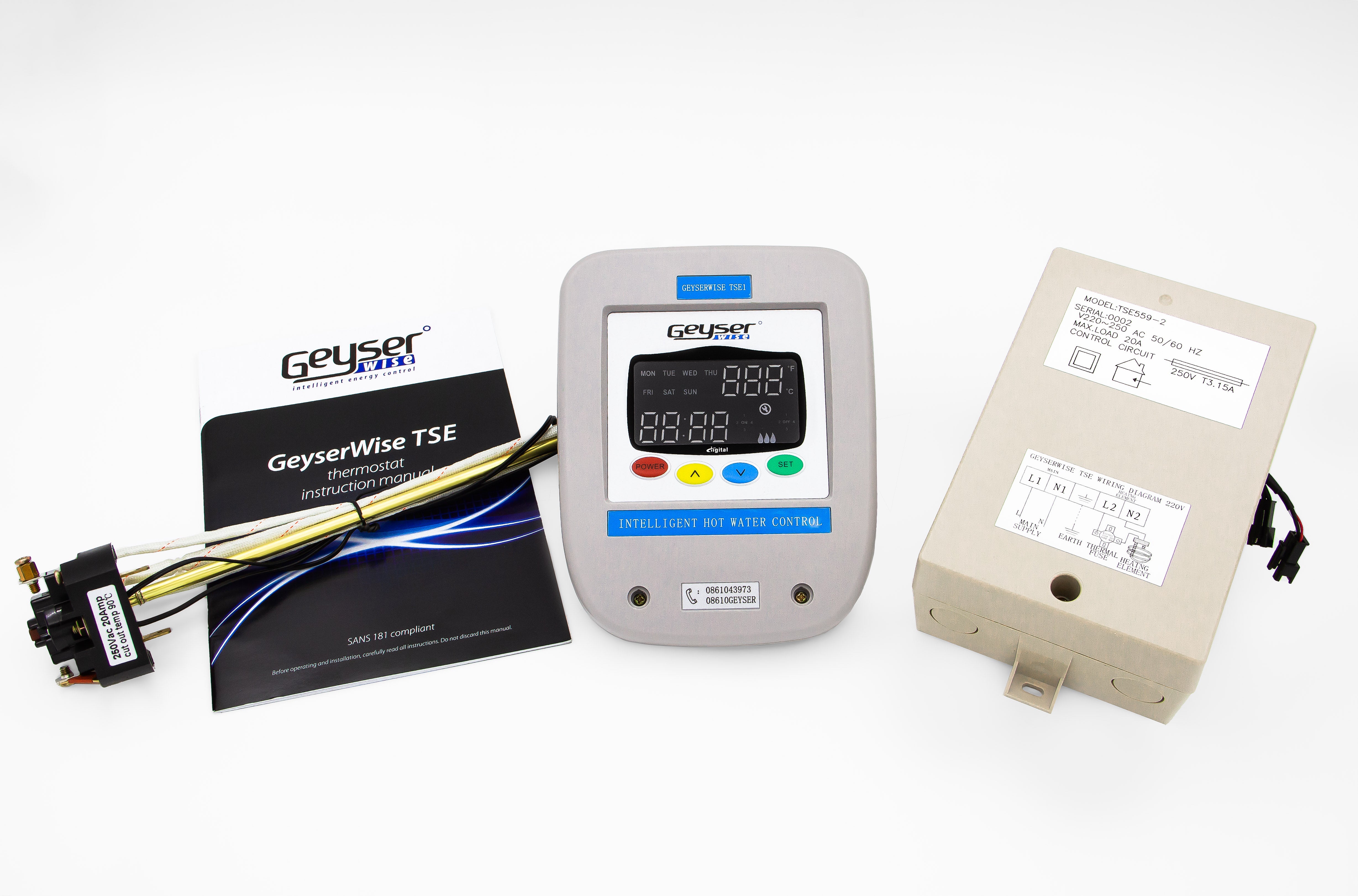 Geyserwise TSE1 - Geyser Timer and Temperature Controller with Display