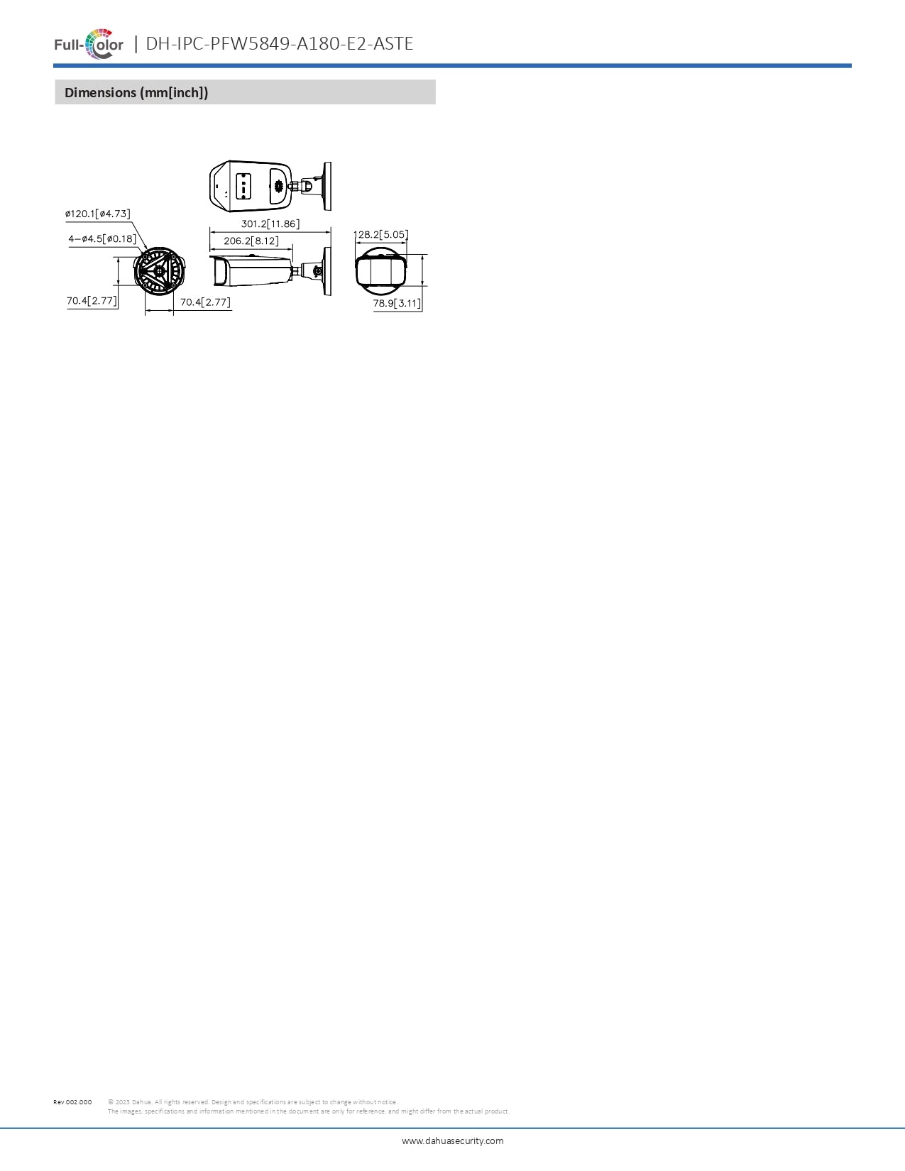 DAHUA PANORAMIC 2X4MP 180DEG 40M IR WIZMIND FC