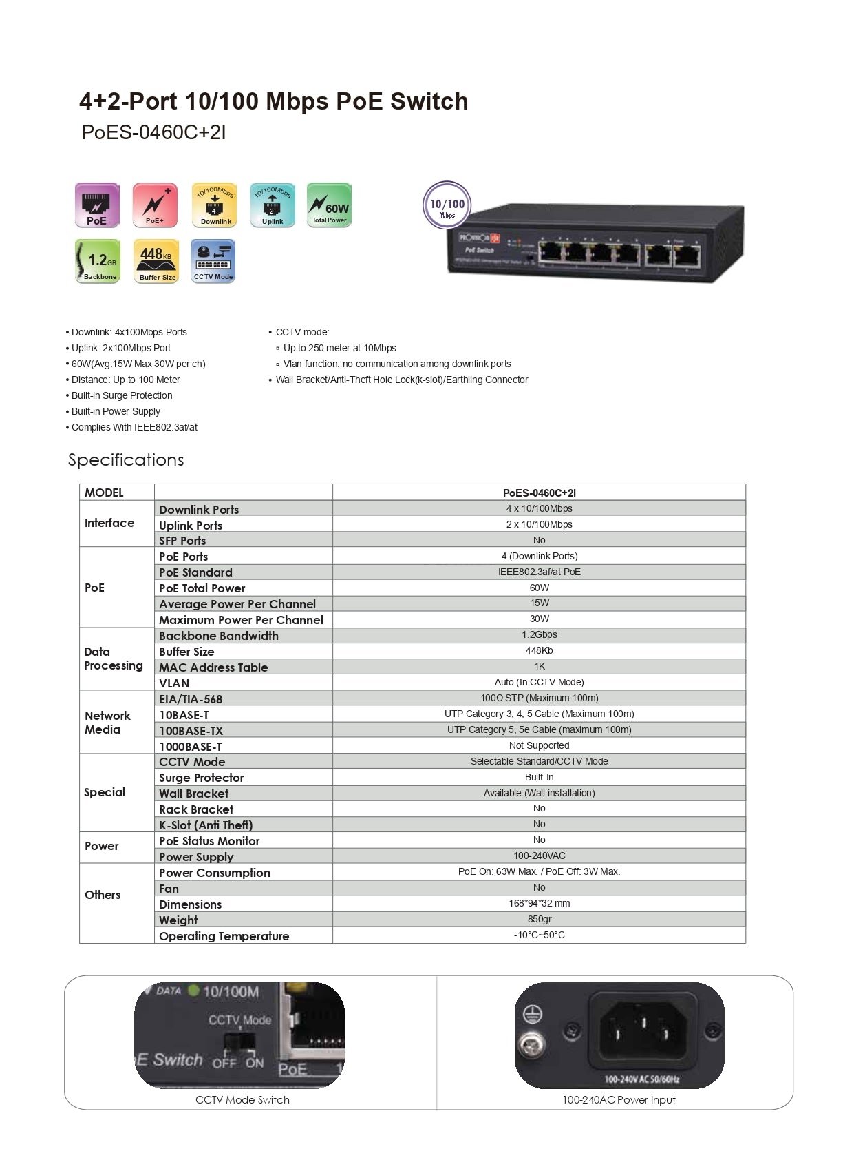 Provision Switch 4 Port Poe