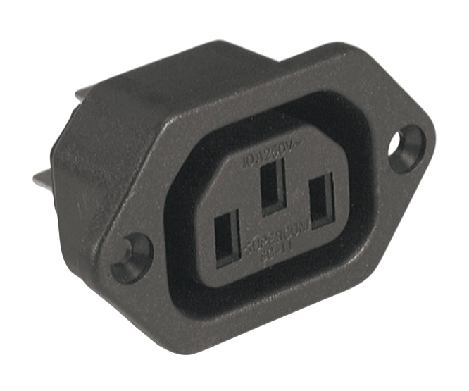 C13 Iec Socket Flange Mount Solder Tag 4.8mm Ss 130