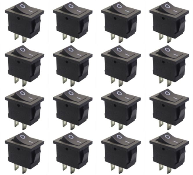 Rocker Switch Mini Spst 6 A Black P/Fit 13x19mm 100/Bag Kcd1 2 101