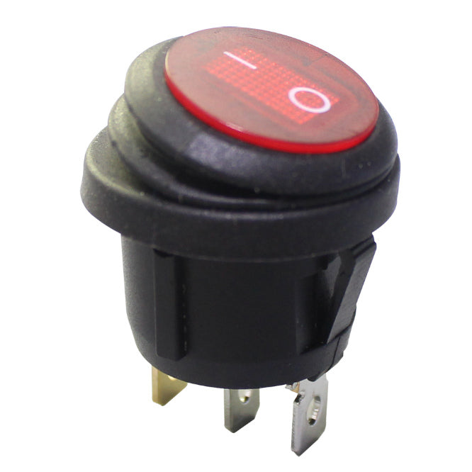 Round Rocker Switch 240 Vac 10 A Rd Spst Illuminated Kcd1 5 101 Nw
