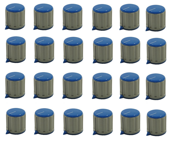 Capped Knob 21mm Point 6.4 Mm Shaft Blue & Grey 100/Box Kn116 E 64 G Blu
