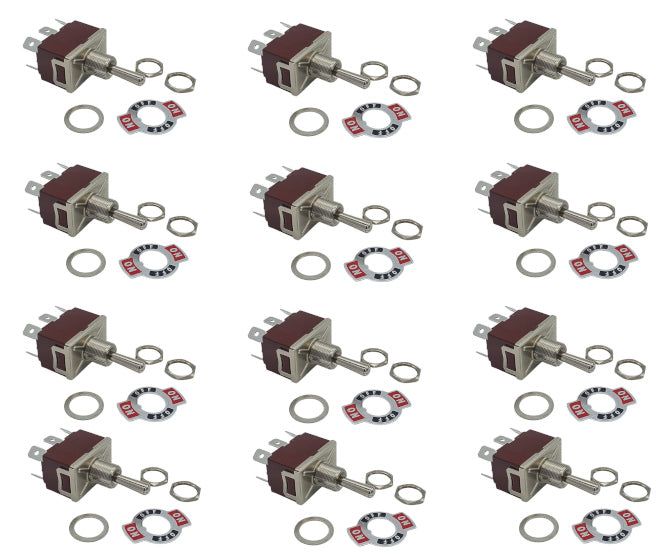 Toggle Switch Dpdt (On) Off (On) 6.3mm Spade Terminal 20/Bag Kn3 C 223 Ap