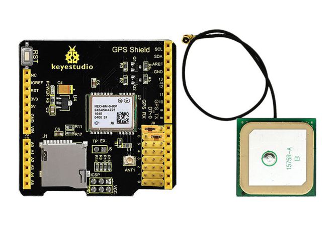 Gps Shield With Sd Slot + Antenna For Arduino Ks0253