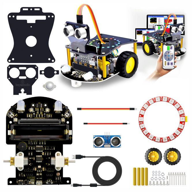 Mini Smart Robot Car Kit V2 Needs Micro:Bit Main Board Ks0426