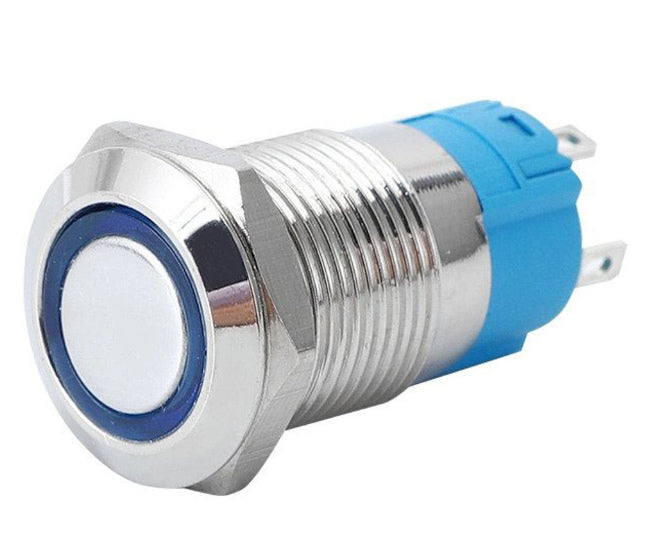 Push Button Switch No/Nc Spdt 5 A 12 V M19 D=22 L=35 Mom Blue Debulk Las3 19 F W11 Em Bl
